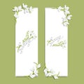 Set of two vertical banners with snowdrop Royalty Free Stock Photo